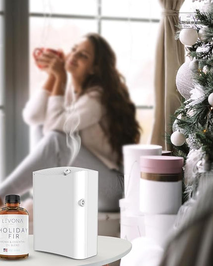 Levona Scent Essential Oil - Fresh Aroma for Home, Office, Hotel & Spa, Perfect in Humidifiers and Diffusers, Luxury Fragrance, with Sandalwood, Amber, Winter Fir Notes - 500ml/ 17 fl oz, Holiday Fir