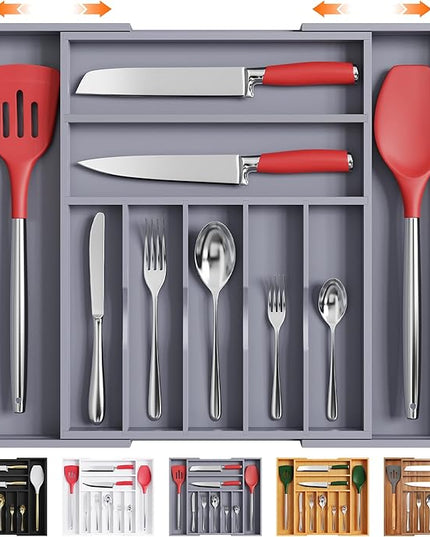 Kitchen Silverware Drawer Organizer and Storage Cabinet Utensil Rack Bathroom Counter Vanity Extra Large Big Cooking Drawer Organizers Countertop Pantry Storage Cabinet Best Kitchen Must Haves 2025