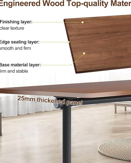 Conference Room Table with Flip-Top Design for Dynamic Meetings, Business Table Computer Desk with Heavy-Duty Frame,Foldable Seminar Meeting Tables for Home Office (2, D, 47.2IN)