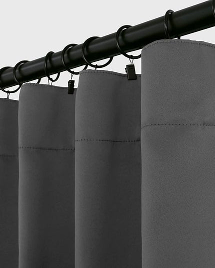 BGment Blackout Curtains for Bedroom - 72 inches Length Rod Pocket and Back Tab Thermal Room Darkening Curtains for Living Room, 2 Window Panels (52 x 72 Inch, Dark Grey)
