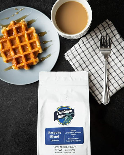 PREMIUM PLANTATION BLUE TRADITION CLASS EXPERIENCE Bespoke Blend of Blue Mountain & Kona Coffee Ground (1lb)