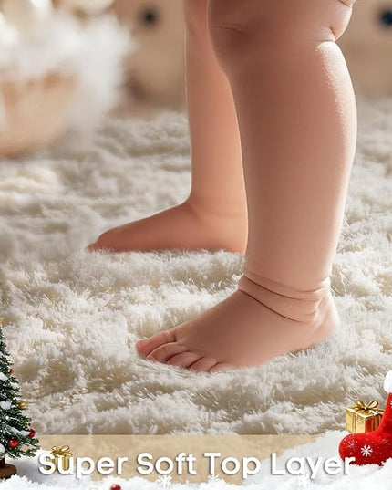 Ophanie 5x7 Area Rugs for Living Room Ivory, Fluffy Shag Large Fuzzy Plush Soft Rug, Shaggy Floor Big Carpets for Bedroom Nursery, Kids Home Decor Aesthetic
