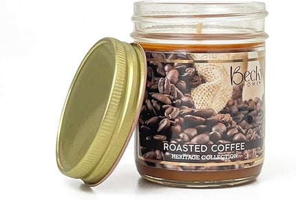 8oz Coffee Scented Candle, Fresh Roast Coffee, Espresso, Macchiato, Large Jar Candles Gift for Men and Women, Clear Glass