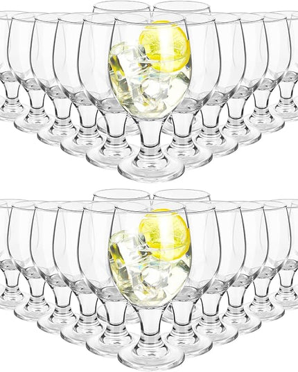 Patelai Set of 30 Clear Glasses 13.5 oz Water Goblet Glass Stemmed Water Glasses for Juice Wine Beer Tea Milk Cold Beverages Drinks Dishwasher Safe