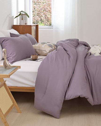 ROSGONIA Dusty Purple Twin/Twin XL Comforter Set for Boys Girls, 1 Comforter & 1 Pillowcase, Lightweight Kids Comforter Sets All Season Dorm Bedding