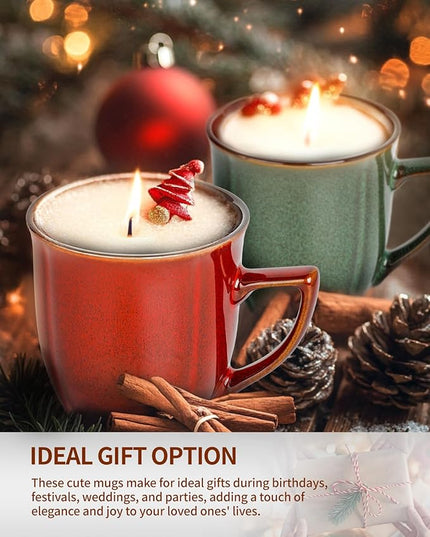 Ceramic Mugs 14 Oz,Mugs Set for Men Women, Ceramic Mugs Set with Large Handle for Coffee Tea Milk Cocoa, Coffee Cups Set of 6 Gift for Dad Mom,Easy to Clean & Hold, Microwave Safe.