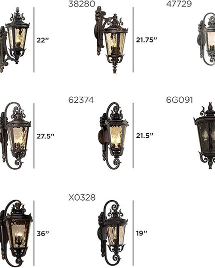 John Timberland Casa Marseille Vintage Outdoor Wall Light Fixture Veranda Bronze 17" Champagne Hammered Glass for Exterior House Porch Patio Outside Deck Garage Yard Front Door Garden Home