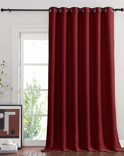 NICETOWN Blackout Curtains & Drapes - Privacy Thermal Efficiency Backdrop Curtains for Bedroom Room Divider Living Room Patio Sliding Glass Door, Wide 80 x Long 144 inch, Burgundy Red, 1 Panel