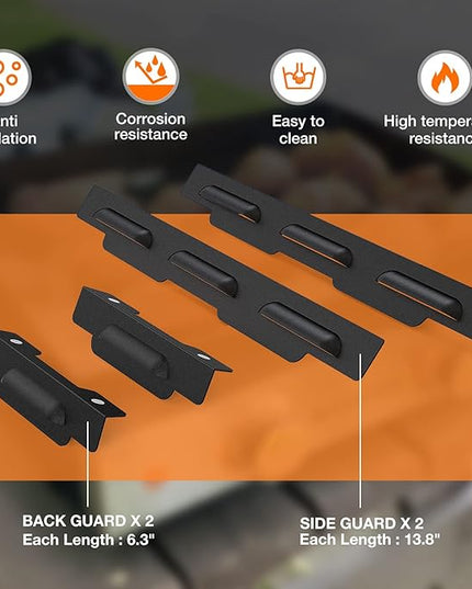 Wind Guards for Blackstone 17“ Griddle Accessories Fit for Blackstone Griddle Grill, MeWeBlue 5019 Magnetic Stainless Steel Wind Screens Protect Flame Hold Heat, Compatible with Hood, Black