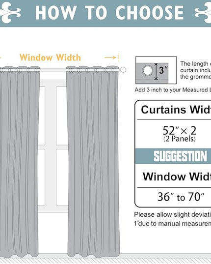 ChrisDowa 100% Blackout Curtains 120 inch Long for Bedroom with Black Liner, 2 Thick Layers Total Blackout Thermal Insulated Grommet Window Curtains 2 Panels Set (Light Beige, 52 x 120 Inch)