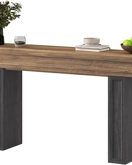 Rresyet 63 Inch Long Console Table, Sofa Table Behind Sofa, Wooden Entryway Table, Farmhouse Entryway Table for Entry, Hallway, Living Room (Wood)