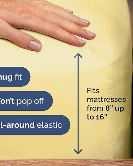 Split King Size 5 Piece Sheet Set - Comfy Breathable & Cooling Bed Sheets Set - Hotel Luxury Bedding for Women, Men, Kids, Teens, Boys & Girls - Deep Pockets, Soft, Wrinkle Free - Oeko-Tex - Yellow