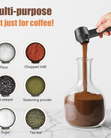 CAPMESSO Coffee Scoop & Funnel for Reusable K Cup Refillable Coffee Pods: 2 Tablespoon Coffee Measuring Scoop - Easy Slide Scoop for Ground Coffee, Protein Powder, Tea without Spilling (1 Pack)
