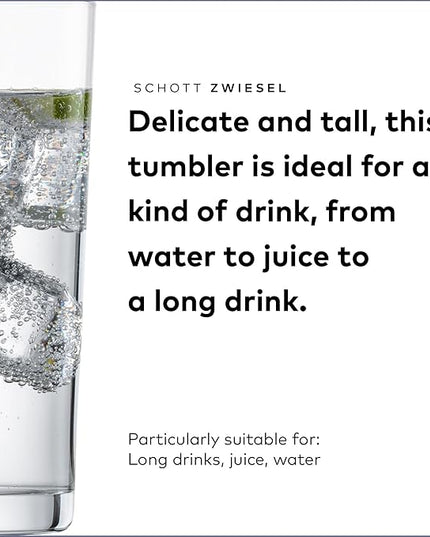 SCHOTT ZWIESEL Basic Bar Tumblers 13 Ounce (Set of 6), Medium-Sized Longdrink Glasses, Dishwasher-Safe Tritan Crystal Glasses, Made in Germany