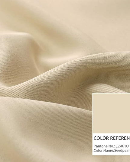 BGment Beige Curtains 45 inch Long - Rod Pocket and Back Tab Room Darkening Thermal Curtains for Bedroom/Small Window/Living Room, 2 Curtain Panel Sets, 38 x 45 Inch