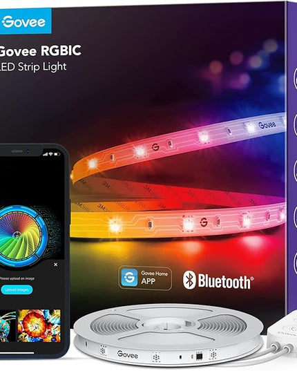 Govee RGBIC LED Strip Lights, Smart LED Lights for Bedroom, Bluetooth LED Lights APP Control, DIY Multiple Colors on One Line, Color Changing LED Strip Lighting Music Sync, Home Decor, 16.4ft