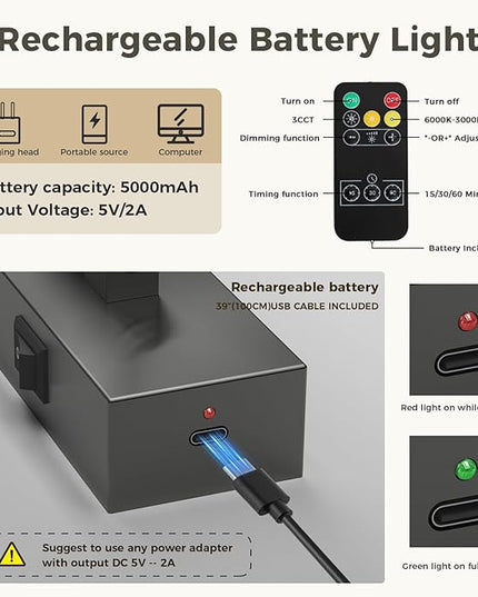 Joosenhouse Battery Operated Wireless Picture Light with Adjustable Swing Arm, Dimmable with Remote Control and Timer, 16.53 Inch Brushed Grey Rechargeable Display Light for Art and Gallery Displays
