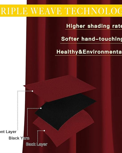 NICETOWN Glass Door Curtains for Window, Wide Thermal Curtain Panels, Sliding Door Drapes, Extra Wide Curtains (Burgundy Red, 80 inches Wide x 84 inches Long)