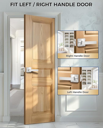 Mengico 6 Pack Door Lever Interior,Nickel Door Lock,Door Lever Passage Lock(for Hallway&Close)