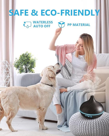 SACATR 550ml Oil Diffuser with 30x5 mL Essential Oils, Ultrasonic Technology, Remote Control for Home Office