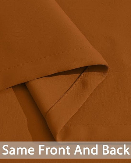 Yakamok Burnt Orange Curtains 84 Inches Length Blackout Curtain for Bedroom-Hallowmas Decor Orange Room Darkening Thermal Insulated Grommet Drapes for Living Room, 52W x 84L, 2 Panels