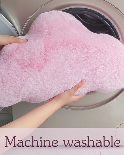 YRXRUS Cloud Pillows, Purple Cloud Shaped Pillow, Decorative Throw Pillow Gifts, Cute Plush Room Decor, Fluffy Faux Rabbit Fur 13"x21" Pillows for Living Bedroom Kids Room