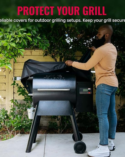 Grillman Grill Cover, BBQ Outdoor Grill Covers, Charcoal, Gas Grills, Waterproof, Rip-Proof, Weather-Resistant, Anti-UV, Barbecue Cover for Traegar 22/575 Series, Pro 22, Z, etc (Black, 41 Inch)