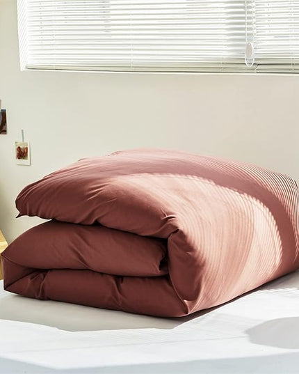 Luxlovery Brick Red Comforter Set King Dark Rust Bedding Comforter Set Solid Blackish Red Breathable Blanket Quilts 3 Piece Bedding Set for King Bed