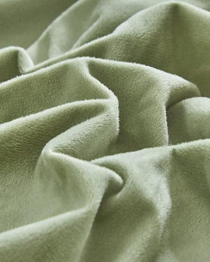 Houseri Sage Green Velvet Comforter Set Queen Fluffy Light Green Micromink Sherpa Bedding Sets Queen Warm 3 Pieces Lightweight Durable Solid Green Flannel Fuzzy Extra Comfy Soft Plush Bed Quilts Queen