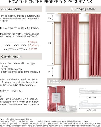 IVAPUPU Linen Pinch Pleated 100% Blackout Curtains for Bedroom - 2 Pages Black Out Fall Curtains 95 Inch Long 2 Panel for Living Room Darkening Thermal Window Curtain Drapes with 16pc Hooks