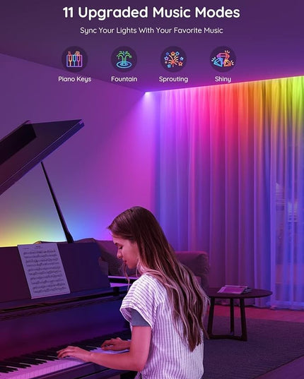 Govee RGBIC LED Strip Lights, Smart LED Lights for Bedroom, Bluetooth LED Lights APP Control, DIY Multiple Colors on One Line, Color Changing LED Strip Lighting Music Sync, Home Decor, 16.4ft