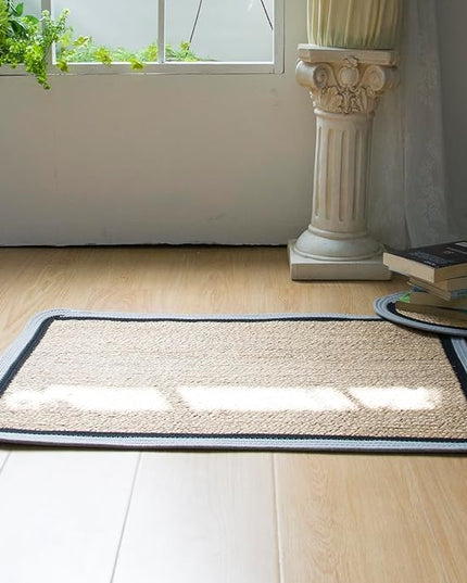 Handwoven Braided Rug, 2 Feet x 3 Feet Rectangle Reversible Area Rug, Pet-Friendly Durable Natural Fiber Carpet for Living Room, Dining Room, Bedroom