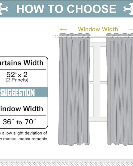 ChrisDowa 100% Blackout Curtains for Bedroom with Black Liner, 2 Thick Layers Total Blackout Thermal Insulated Grommet Window Curtains 2 Panels Set (Forest Green, 52 x 72 Inch)