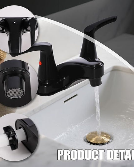 Bathroom Sink Faucet 3-Hole Bathroom Sink Faucet for RV & Vanity – 4-Inch Base Spacing, Compatible with Moen/Delta Systems