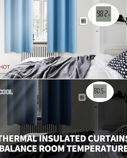 BGment Room Darkening Curtains 45 Inches Long - Grommet Thermal Insulated Drapes Window Treatment Curtains for Bedroom, 2 Panels, 38 x 45 Inch, Sky Blue