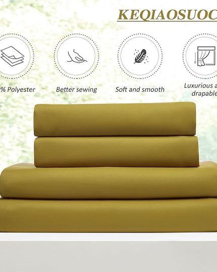 KEQIAOSUOCAI Yellow Pinch Pleated Curtains 102 Inch Length 2 Panels Set Noise Cancelling Window Drapes for Nursery Bedroom Living Room 40x102