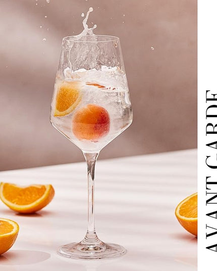Krosno Large White Wine Glass | Set of 4 | 13.2 oz | Avant-garde Collection | Perfect for Home, Restaurants and Parties | Dishwasher Safe | Lead-Free Crystal Glass