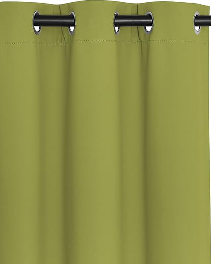 NICETOWN Fresh Green Blackout Curtains 72 inches Long, Grommet Privacy Window Treatment Thermal Insulated Room Darkening Sliding Glass Door Drape for Bedroom Living Room, 1 Panel, W100 x L72