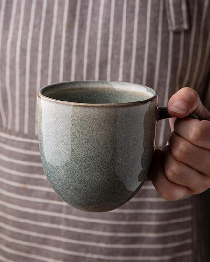 AmorArc 12oz Coffee Mugs, Ceramic Coffee Mugs set of 6 for Man, Woman, Dad, Mom, Modern Coffee Cups with handle for Latte/Cappuccino/Milk/Cocoa. Dishwasher&Microwave Safe, Reactive Glaze