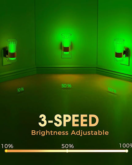 Night Light, Night Lights Plug into Wall, RGB Color LED NightLight with Dusk to Dawn Sensor, 180° Rotating Night Lights, Adjustable Brightness, Wall Sconce Style Design for Bedroom Hallway, 2 Pack