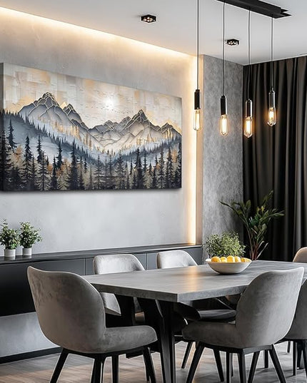 PHAOHUAXM Large Canvas Wall Art For Bedroom Large Wall Decor For Living Room Dining Room Modern Office Abstract Ink-Wash Landscape Mountain Wall Pictures Artworks Home Decor Ready To Hang 24"X48"
