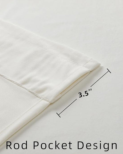 Joydeco Customized Velvet Curtains for Bedroom and Living Room, Heavy Duty Luxury Thermal Insulated White Velvet Curtains Rod Pocket 1 Panel, Custom Size
