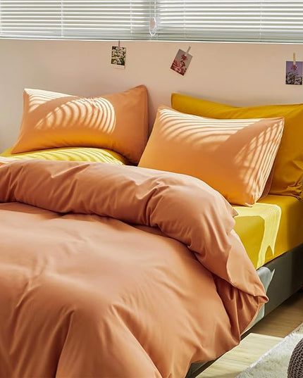 CLOTHKNOW Peach Pink Comforter Set California King Grapefruit Bedding Comforter Sets Orange Women Bedding Comforter Set Coral Orange Comforter