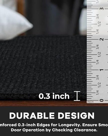 KOZYFLY Washable Area Rug for Living Room 6x9 Ft Non Slip Rubber Backed Bedroom Rug Braided Cotton Dining Room Rug, Large Floor Carpet for Living Room Dining Room, Black