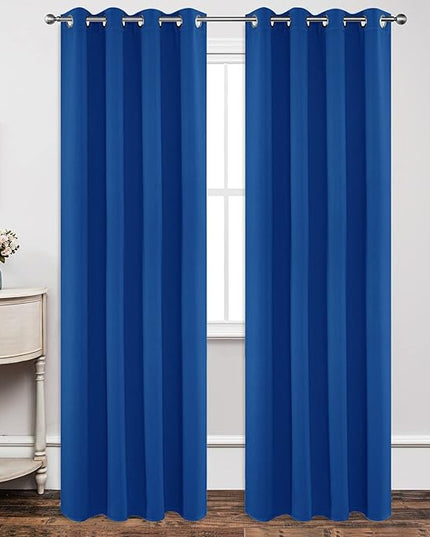 Joydeco Blackout Curtains 95 Inch Length 2 Panels Set, Thermal Insulated Long Curtains& Drapes 2 Burg, Room Darkening Grommet Drapes for Living Room Bedroom Window (W52 x L95 Inch, Royal Blue)