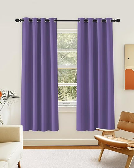 NICETOWN Room Darkening Curtain for Living Room - Energy Saving Thermal Insulated Grommet Room Darkening Curtain/Drape for Bedroom (1 Panel, 46 by 72, Lilac Purple)