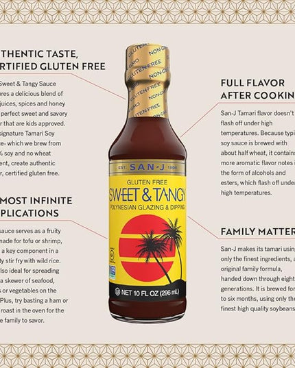 San-J - Variety Pack - Sweet and Tangy, Mongolian, Hoisin, Korean BBQ - All Gluten Free Cooking Sauces - Non-GMO - 10 oz. Bottles - 4 Pack