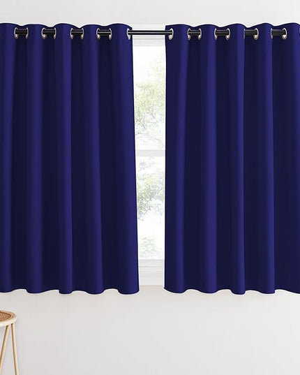 NICETOWN Blackout Curtains 54 Inches Long, Thermal Insulated Room Darkening Curtains for Bedroom, Window Treatment Drapes for Living Room Nursery (W66 x L54 Inch, Navy Blue, 1 Panel)