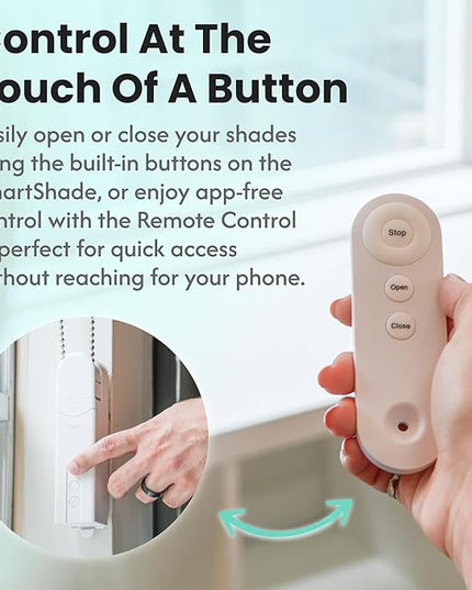 Aura Roller Smart Shade Driver, Remote Control & WiFi Dongle | Automate Existing Blinds | Beaded Window Shade Compatible | Rechargeable Long-Life Battery | Set Up Schedules | Hands Free Voice Control