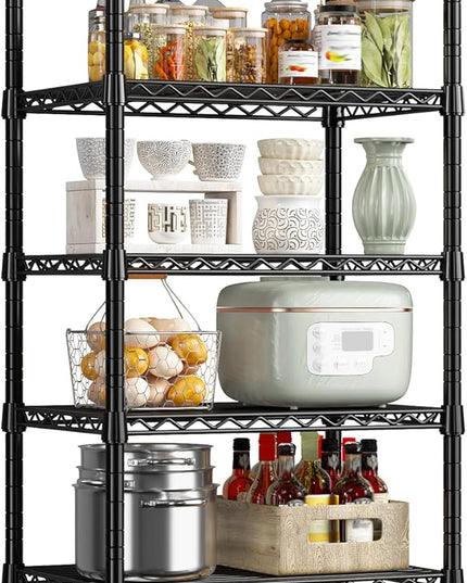 REIBII 7-Tier Metal Shelving Unit, 71’’H x 18’’W x 18’’D, 1176 LBS Weight Capacity, Adjustable Garage Shelving for Storage, Heavy Duty Shelves for Kitchen, Living Room, Bathroom etc.